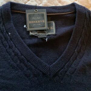 Navy Wool JosA Banks Reserve Sweater L/NWT
